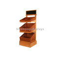 Custom Retail Store Free Design 3-Layer Floor Standing Reliable Wood Fruit And Vegetable Display Units